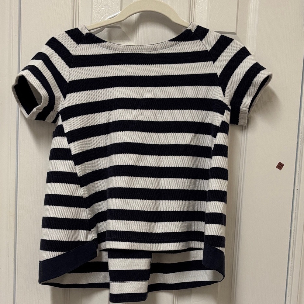Massimo Dutti Kids Navy and White Striped Tee